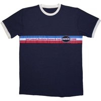 Oasis Music Men's 1996 Tour Horizontal Stripe Ringer T-Shirt in Navy | Size: Large