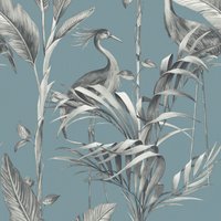 World of Wallpaper Azzurra Leaf Wallpaper in Blue