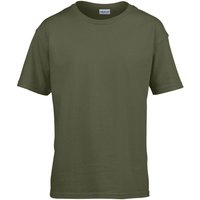 Gildan Childens SoftStyle Ringspun T-Shirt in Dark Green | Size: 9 Years