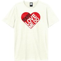 Amplified Men's Love Me Do The Beatles T-Shirt in White | Size: Small