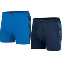 Atlas for Men Men's Patterned Boxer Shorts Pack of 2 in Duck Egg Blue | Size: 4XL