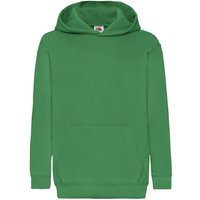 Fruit of the Loom Classic Hooded Sweatshirt in Green | Size: 12-13 Years