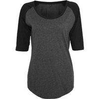 Contrast Polycotton Raglan 3 4 Sleeve T Shirt