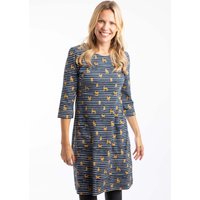 Weird Fish Women's Starshine Printed Jersey Dress in Gold | Size: 8