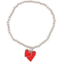 Something Different Men's All You Need Is Love Heart Charm Bracelet in Red