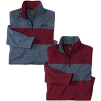 Atlas for Men Men's Mottled Fleece Sweatshirt Pack of 2 in Mid Blue | Size: Large