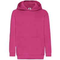 Fruit of the Loom Classic Hooded Sweatshirt in Fuchsia | Size: 9 Years