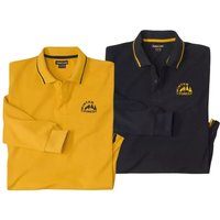 Atlas for Men Men's Piqué Polo Shirt Pack of 2 in Yellow | Size: 4XL