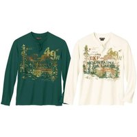 Atlas for Men Men's Henley T-Shirt Pack of 2 in Green | Size: 3XL