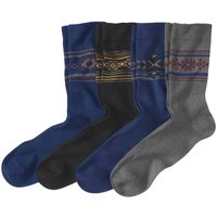 Atlas for Men Men's Patterned Socks (Pack of 4) in Black | Size: 5.5-8
