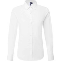 Premier Women's Recyclight Poplin Long-Sleeved Formal Shirt in White | Size: Small