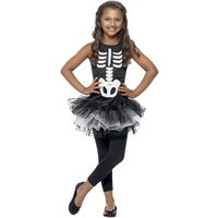 Smiffys Girl's Skeleton Costume Tutu Dress in Black | Size: 4-6 Years