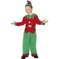 Smiffys Elf Christmas Costume in Red | Size: 4-6 Years