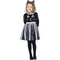 Smiffys Girl's Cat Costume Set in Black | Size: 4-6 Years