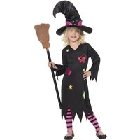Smiffys Girl's Cinder Halloween Witch Costume Set in Black | Size: 3-4 Years