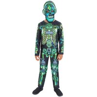Smiffys Skeleton Gamer Glow In The Dark Costume Set in Black | Size: 4-6 Years