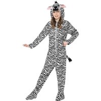 Smiffys Zebra Bodysuit in White | Size: 4-6 Years