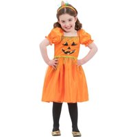 Smiffys Girl's Pumpkin Halloween Costume Set in Orange | Size: 4-6 Years