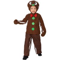 Smiffys Gingerbread Man Christmas Costume Set in Brown | Size: 4-6 Years