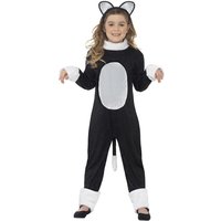 Smiffys Girl's Cat Halloween Costume Set in Black | Size: 4-6 Years