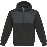 Elevate Men's Evans Hooded Sherpa Fleece Sweater Top in Black | Size: 3XL