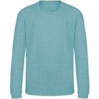 AWDis Just Hoods Plain Crew Neck Sweatshirt 9-11 Years in Aqua | Size: 5-6 Years