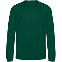 AWDis Just Hoods Plain Crew Neck Sweatshirt 9-11 Years in Green | Size: 5-6 Years