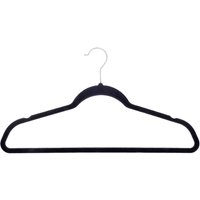 H&L Velvet Feel Clothes Hangers (Pack of 25) in Black