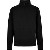 Kustom Kit Men's Pique Quarter Zip Sweatshirt in Black | Size: Small