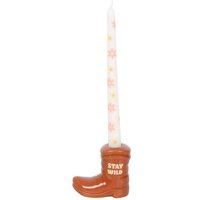 Something Different Cowboy Boot Candle & Holder in White