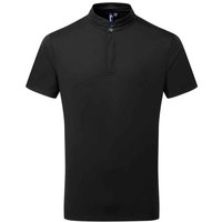 Premier Men's Essential Coolchecker Short-Sleeved Chef Shirt in Black | Size: Large
