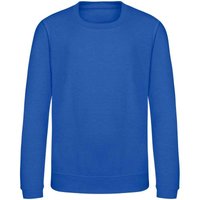 AWDis Just Hoods Plain Crew Neck Sweatshirt 9-11 Years in Royal | Size: 3-4 Years
