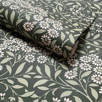 World of Wallpaper Botanical Damask Wallpaper in Green