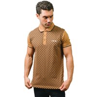 Two Tone All Over Print Polo Shirt Light