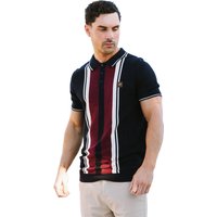 Gr Striped Knitted Short Sleeved Polo Shirt