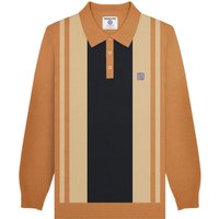 AW24 Vintage Panelled Long Sleeved Polo Shirt Light