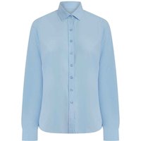 Henbury Women's Cotton CoolPlus Long-Sleeved Formal Shirt in Light Blue | Size: Large