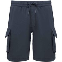 Native Spirit Men's French Terry Washed Cargo Shorts in Mid Navy | Size: Medium