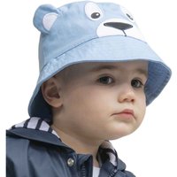 Larkwood Bear Cotton Twill Bucket Hat in Pale Blue | Size: 1-2 Years