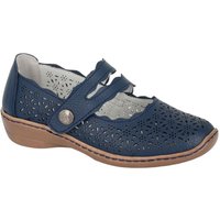 Boulevard Women's Perforated Leather Sandals in Navy | Size: 7