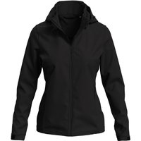 Stedman Women's Lux Hooded Soft Shell Jacket in Black | Size: 2XL