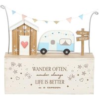 Something Different Wander Often Wooden Caravan Ornament