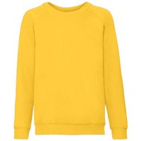 Fruit of the Loom Classic Raglan Sweatshirt in Yellow | Size: 9 Years