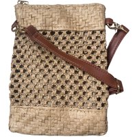 Straw Crossbody Bag Faux Leather Strap