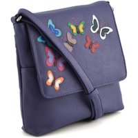 Mala leather Women's Juno Butterflies Leather Mini Crossbody Bag in Purple | Size: Small