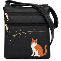 Cat & Butterfly Appliqué Crossbody Bag