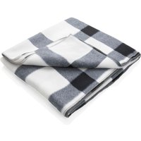 Fleece Plaid Blanket in White