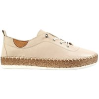 Lunar Women's Evie Leather Plimsolls in Cream | Size: 3
