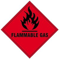 Scan Flammable Gas - Self Adhesive Vinyl Sign 100 X 100mm