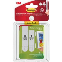 Command Picture Hanging Strips Set, Medium & Large (pack 12)